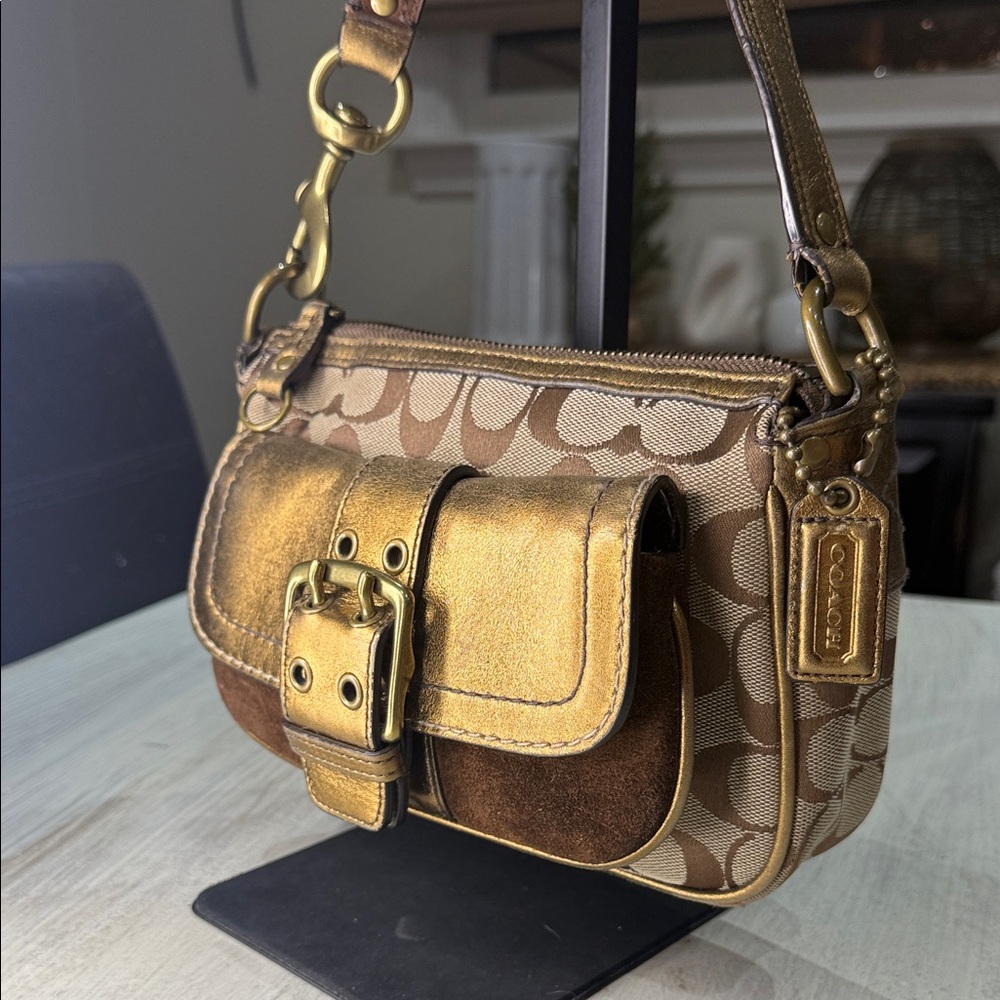 2004 Special Edition Coach Signature Mini Hobo in Brown and Bronze No 40-1495
